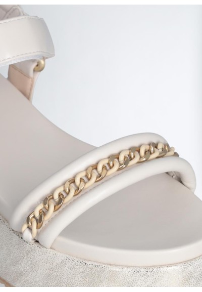 Sandali Liu Jo bianchi con platform laminato e dettaglio chain  | Mari