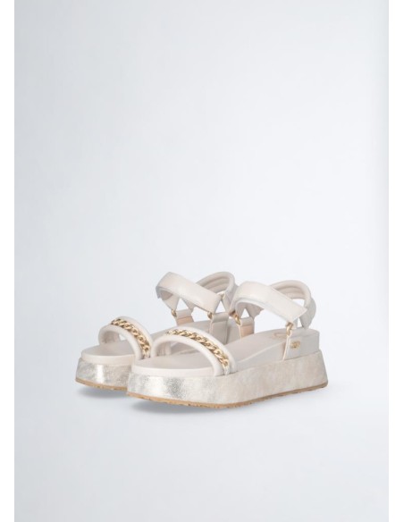 Sandali Liu Jo bianchi con platform laminato e dettaglio chain  | Mari
