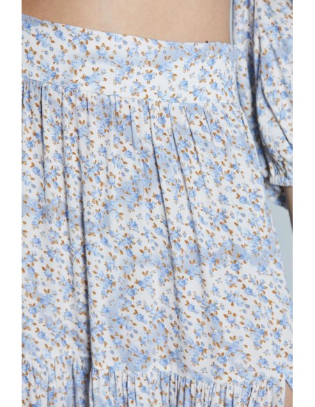 Gonna lunga ZAMORA con balze, spacco e fantasia floreale  | Mariadesol