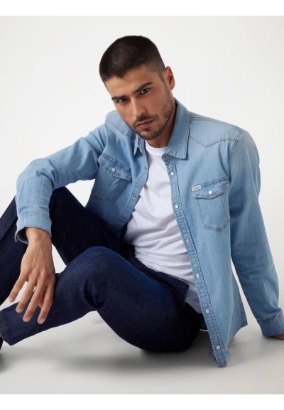 Guess Camicia jeans slim fit in cotone elasticizzato  | Mariadesole.it
