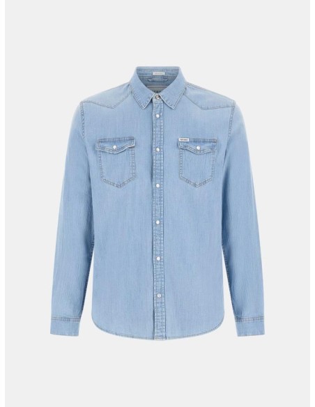 Guess Camicia jeans slim fit in cotone elasticizzato  | Mariadesole.it