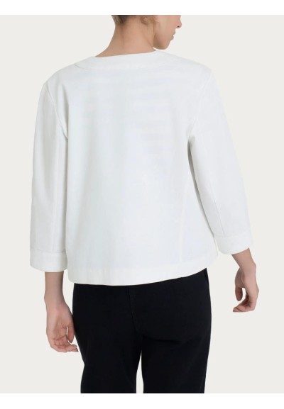 RAGNO Giacca donna in denim leggero con bottoni e maniche 3 4  | Maria