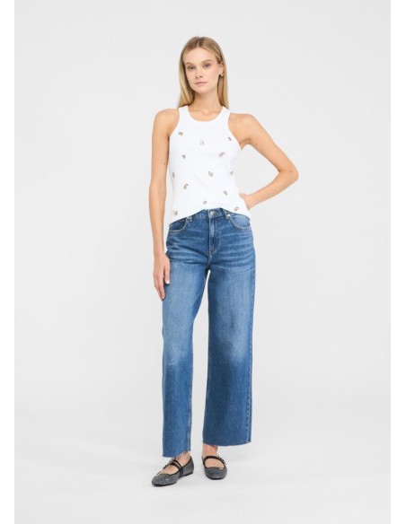 Liu Jo Jeans donna wide leg a vita bassa in denim blu  | Mariadesole.i