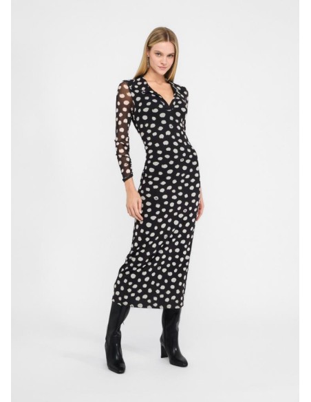 Liu Jo Abito lungo a pois in jersey stretch  | Mariadesole.it