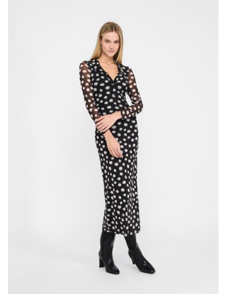 Liu Jo Abito lungo a pois in jersey stretch  | Mariadesole.it