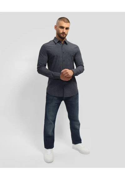 Camicia uomo Guess in tessuto stretch con motivo a rombi  | Mariadesol