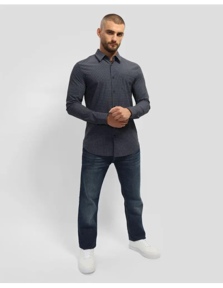 Camicia uomo Guess in tessuto stretch con motivo a rombi  | Mariadesol