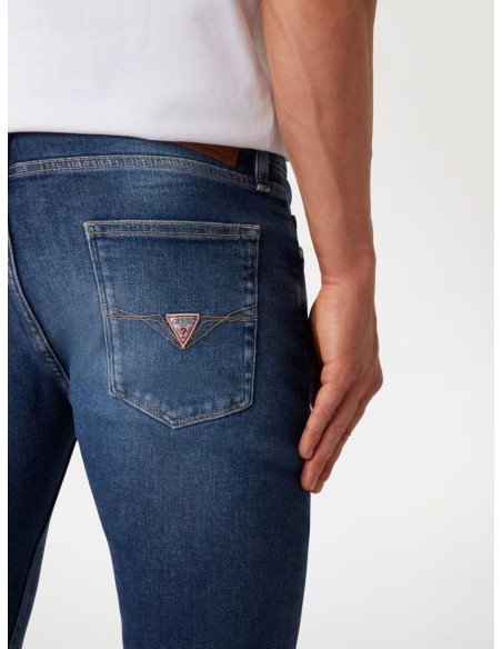 Jeans skinny Guess uomo Chris in denim stretch blu scuro  | Mariadesol