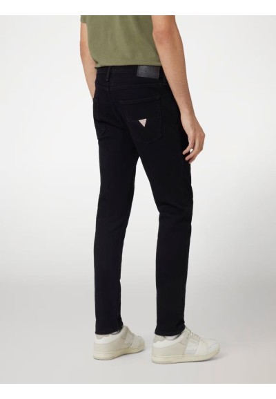 Jeans uomo skinny Guess Chris in denim nero bi-stretch  | Mariadesole.