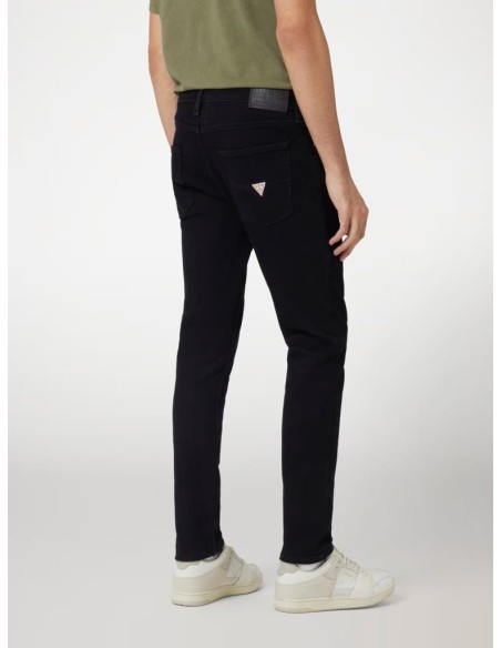 Jeans uomo skinny Guess Chris in denim nero bi-stretch  | Mariadesole.