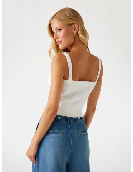 Canotta donna Guess in maglia a costine con bottoni e tasche  | Mariad