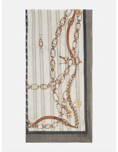 Sciarpa Guess donna con stampa cinture e catene logo 4G 90x180  | Mari