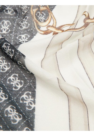 Sciarpa Guess donna con stampa cinture e catene logo 4G 90x180  | Mari