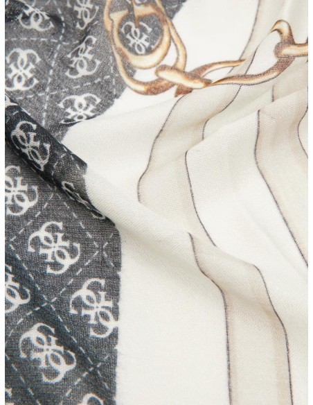 Sciarpa Guess donna con stampa cinture e catene logo 4G 90x180  | Mari