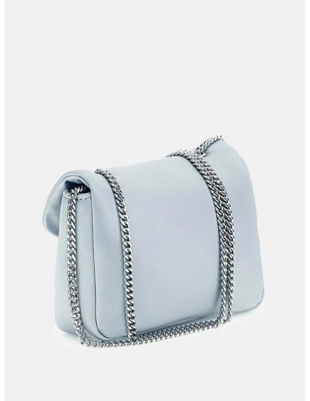 Mini tracolla donna Guess Prue in satin con scritta logo gioiello e me