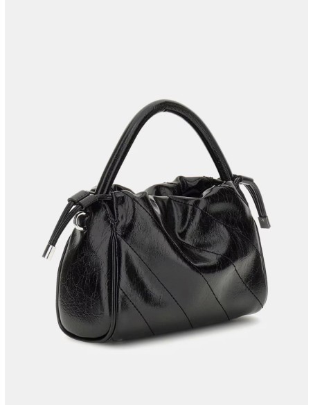 Mini borsa a mano Guess Amys in simil pelle con logo in metallo e trac