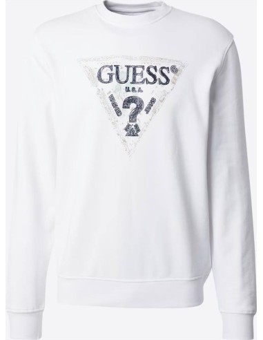 Felpa Uomo Guess in Cotone con Logo Frontale e Girocollo  | Mariadesol