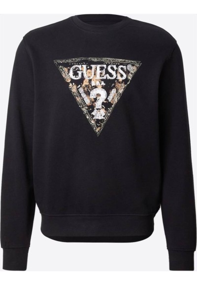 Felpa Uomo Guess in Cotone con Logo Frontale e Girocollo  | Mariadesol