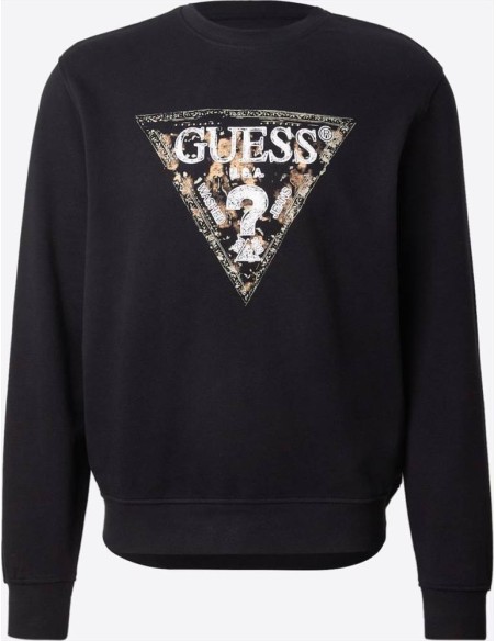 Felpa Uomo Guess in Cotone con Logo Frontale e Girocollo  | Mariadesol