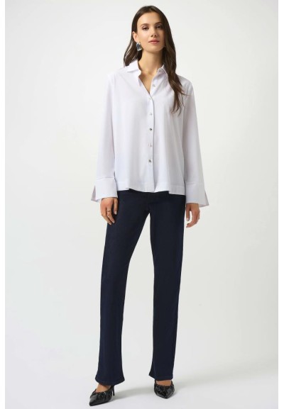 Camicetta Donna Joseph Ribkoff in Popeline con Bottoni Oro e Zip Poste