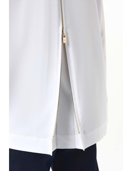 Camicetta Donna Joseph Ribkoff in Popeline con Bottoni Oro e Zip Poste