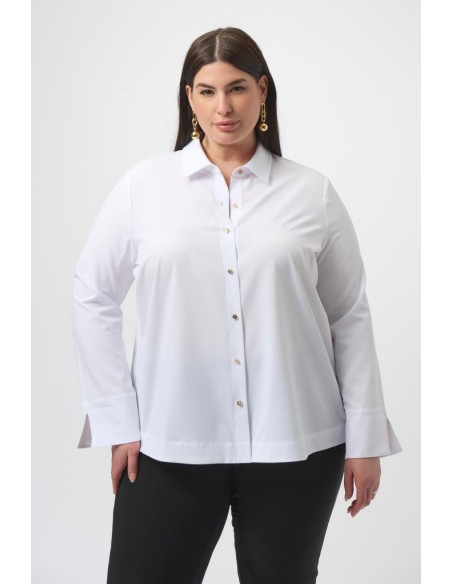 Camicetta Donna Joseph Ribkoff in Popeline con Bottoni Oro e Zip Poste