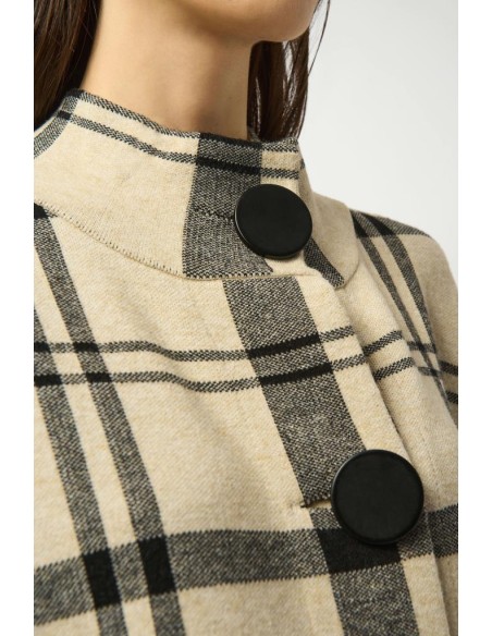 Poncho Donna Joseph Ribkoff in Maglia Jacquard a Quadri con Bottoni Oversize