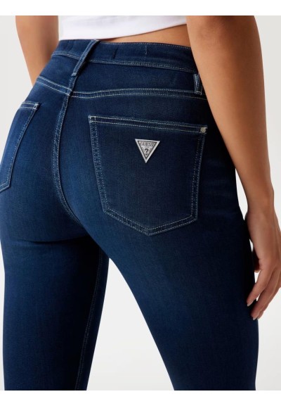 Jeans Flare Skinny Vita Alta Donna Guess Lavaggio Scuro  | Mariadesole