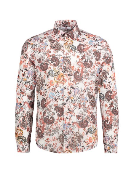 Camicia Uomo Slim Fit Made in Italy in 100% Cotone con Collo Italiano 