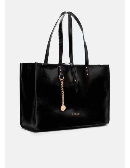 Borsa Tote Bag Grande Glossy Liu Jo Donna con Borchie e Tracolla  | Ma