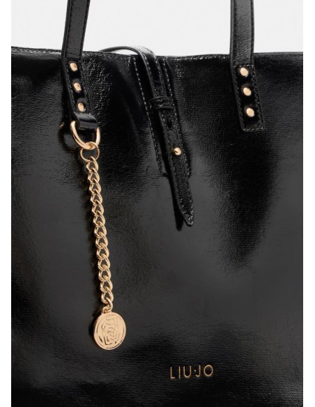 Borsa Tote Bag Grande Glossy Liu Jo Donna con Borchie e Tracolla  | Ma