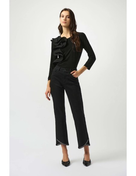 Top Aderente con Volant in Maglia Setosa Joseph Ribkoff Donna  | Maria