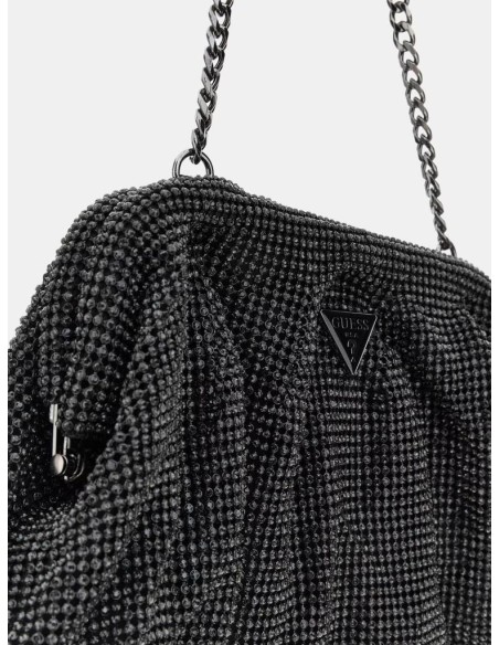 Guess Clutch Donna Zalina in Maglia di Strass con Tracolla a Catena  |