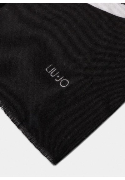 Liu Jo Stola Sciarpa Donna Nera con Logo e Pochette Coordinata  | Mari