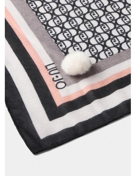 Foulard Liu Jo Better con Motivo Patchwork e Pompon  | Mariadesole.it
