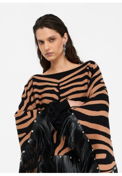 Poncho  Liu Jo con Frange Spalmate, Borchie e Scollo a Barca  | Mariad