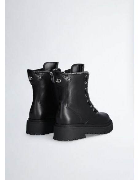 Liu Jo Stivali Anfibi Donna Rumi 25 con Profilo Strass  | Mariadesole.