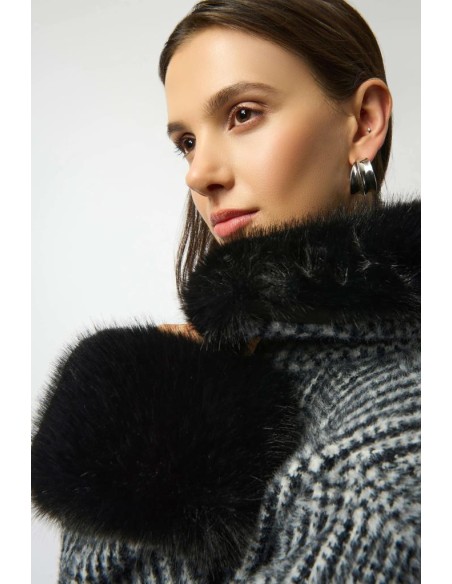 🧥 Cappotto scozzese con pelliccia sintetica Joseph Ribkoff Donna  | M