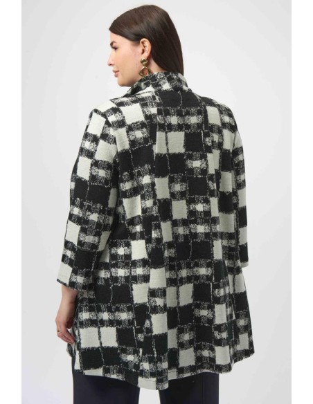 Giacca a trapezio in maglia jacquard Joseph Ribkoff con stampa scozzes