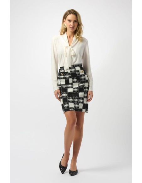 Gonna pull-on in maglia jacquard Joseph Ribkoff con stampa scozzese  |