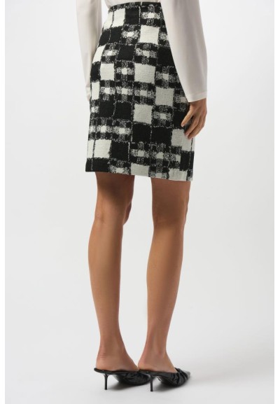 Gonna pull-on in maglia jacquard Joseph Ribkoff con stampa scozzese  |