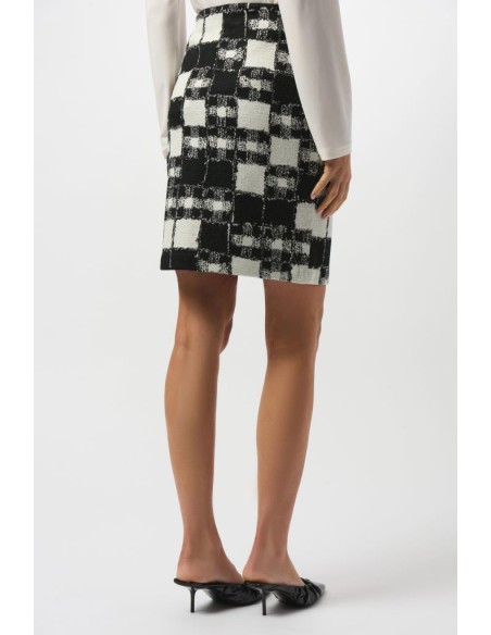 Gonna pull-on in maglia jacquard Joseph Ribkoff con stampa scozzese  |