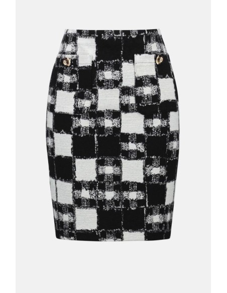 Gonna pull-on in maglia jacquard Joseph Ribkoff con stampa scozzese  |