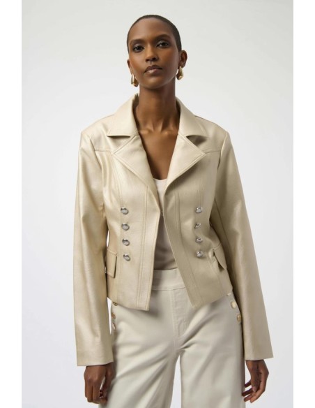 Giacca aderente Joseph Ribkoff in similpelle con colletto a tacche  | 