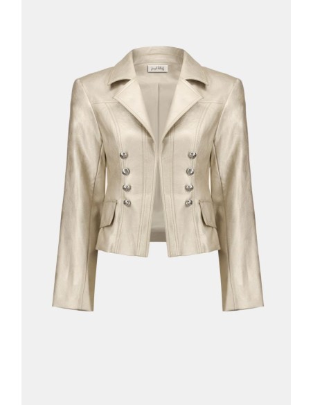 Giacca aderente Joseph Ribkoff in similpelle con colletto a tacche  | 