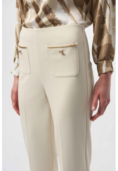 Pantaloni dritti Joseph Ribkoff in crêpe scuba con dettagli dorati  | 