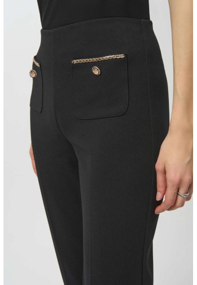 Pantaloni dritti Joseph Ribkoff in crêpe scuba con dettagli dorati  | 