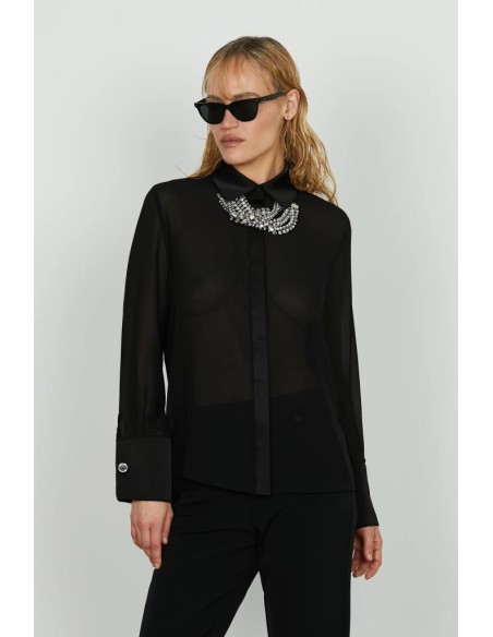 Camicia VULEC Relish manica lunga con polsini e collo in raso e collan