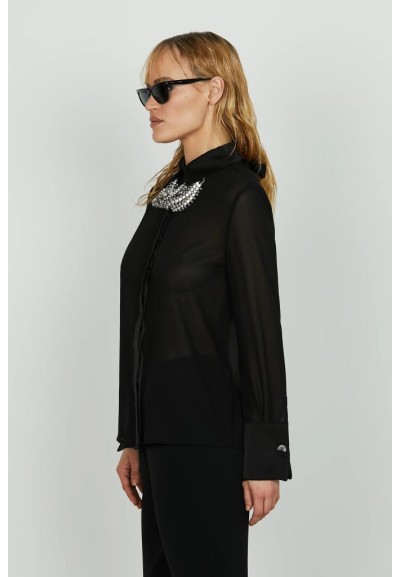 Camicia VULEC Relish manica lunga con polsini e collo in raso e collan