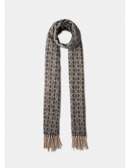 Liu Jo Stola Donna in Tessuto Jacquard con Logo Monogram e Frange  | M
